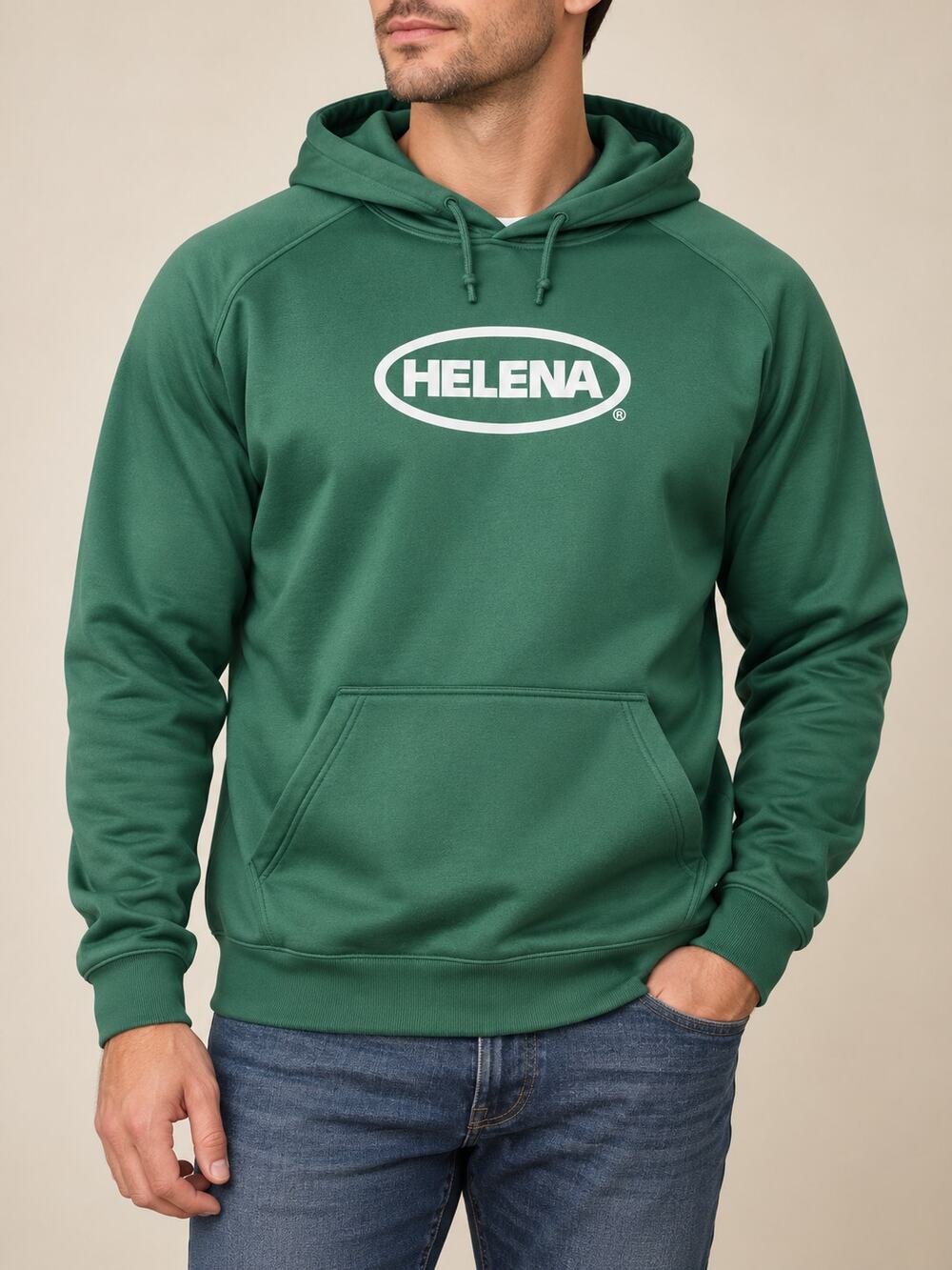 Badger Sport Fleece Hoodie Mens XL Green HELENA Pullover Performance Graphic